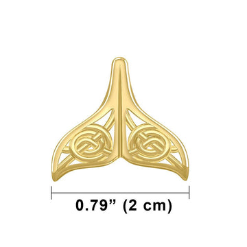 Celtic Spiral Whale Tail Solid Gold Pendant GPD5704 - Jewelry